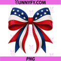 Patriotic Coquette Americana Flag PNG, Bow Core July 4th USA PNG