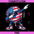 Patriotic Dabbing Soccer PNG, Ball Ice Cream Drip 4th of July PNG