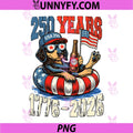 Patriotic Dog Dachshund 250th PNG, Anniversary 4th of July Retro PNG