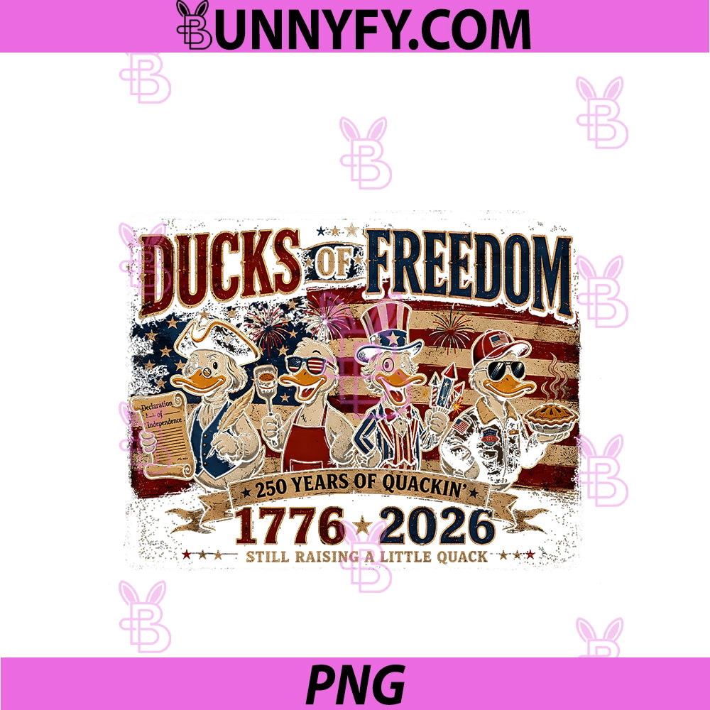Patriotic Ducks Of Freedom 250 Years Quackin PNG, Funny Duck PNG