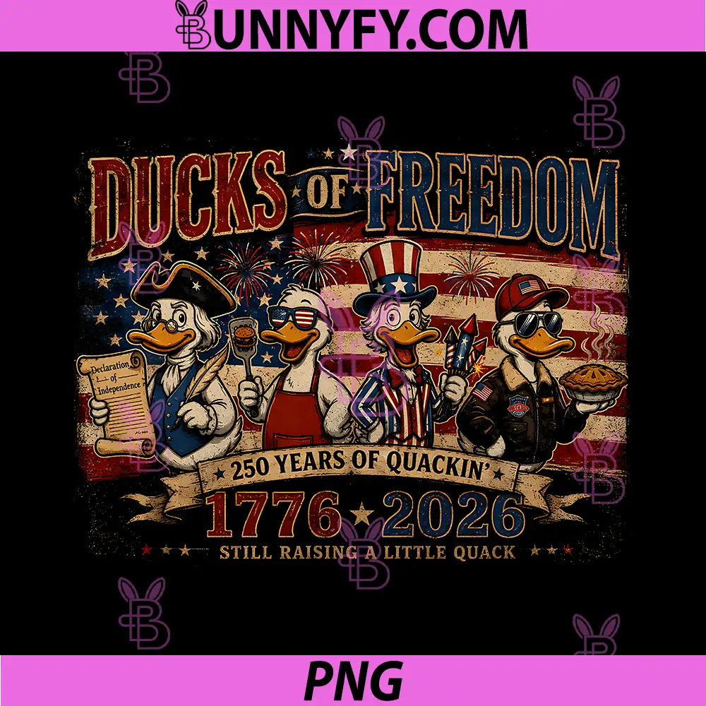 Patriotic Ducks of Freedom 250 Years PNG, Quackin Funny Duck PNG