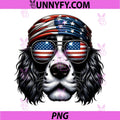 Patriotic English Springer Spaniel PNG, Dog US Flag Independence PNG