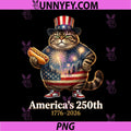 Patriotic Fat Cat Americas PNG, 250th Anniversary 1776 2026 PNG