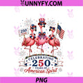 Patriotic Flamingo 250 Years PNG, American Spirit PNG