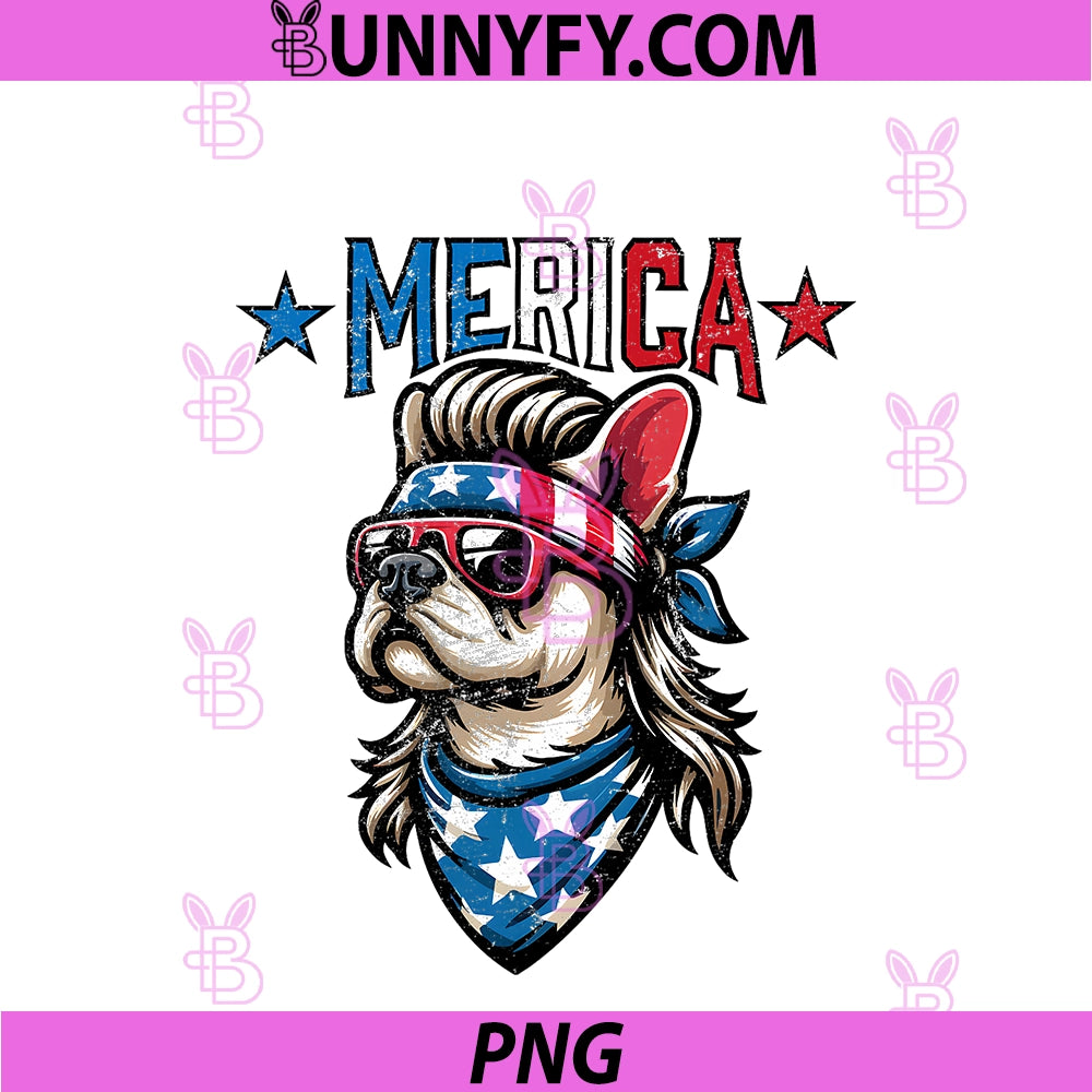 Patriotic French Bulldog PNG, Merica PNG