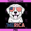 Patriotic Golden Retriever Dog PNG, 4th of July USA American Flag PNG
