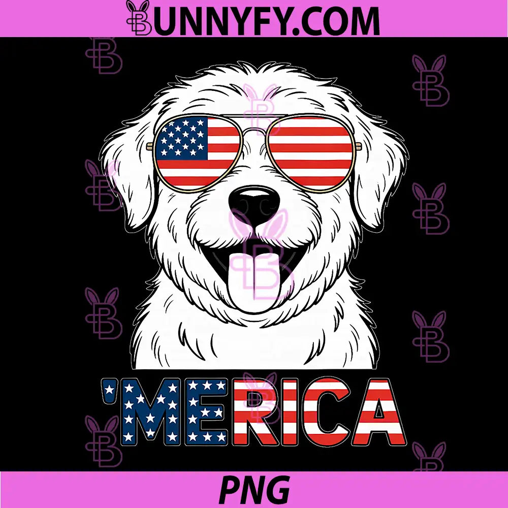 Patriotic Golden Retriever Dog PNG, 4th of July USA American Flag PNG