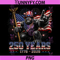Patriotic Gorilla 250 Years PNG, 1776 2026 4th of July PNG
