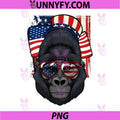 Patriotic Gorilla 4th of July USA PNG, American Flag Sunglasses PNG