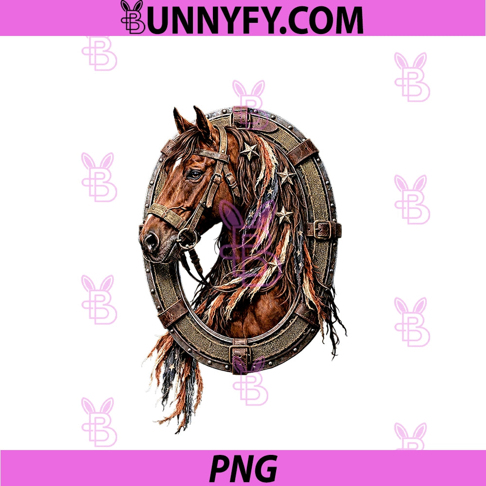 Patriotic Horse American Flag PNG, USA Military-Inspired PNG