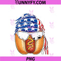 Patriotic Hot Dog American Flag PNG, Bandana 4th Of July BBQ PNG