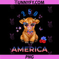 Patriotic Mini Cow PNG, Highland Cow PNG