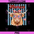 Patriotic Moorica Highland Cow PNG, 4th of July Cow PNG