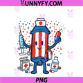 Patriotic Nurse Rocket Healthcare Hero PNG, 4th of July PNG