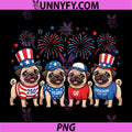 Patriotic Pug Dogs USA 250th PNG, Anniversary Fourth of July PNG