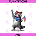 Patriotic Raccoon US Flag Men Women Kids PNG, Funny 4th Of July PNG