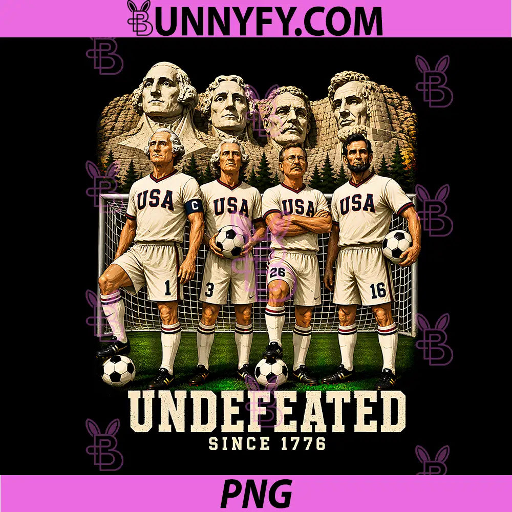 Patriotic Soccer Fan Mt. Rushmore PNG, July 4th Americas 250th PNG
