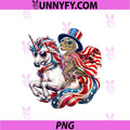 Patriotic T-Rex Riding Unicorn PNG, American Flag 4th Of July PNG