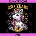Patriotic USA Unicorn 250 Years PNG, 1776 2026 4th of July PNG