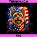 Patriotic Yorkshire Terrier PNG, American Flag Fourth of July Dog PNG