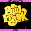 Paul Frank Yellow Retro Logo PNG, Vintage Cartoon Brand Style PNG