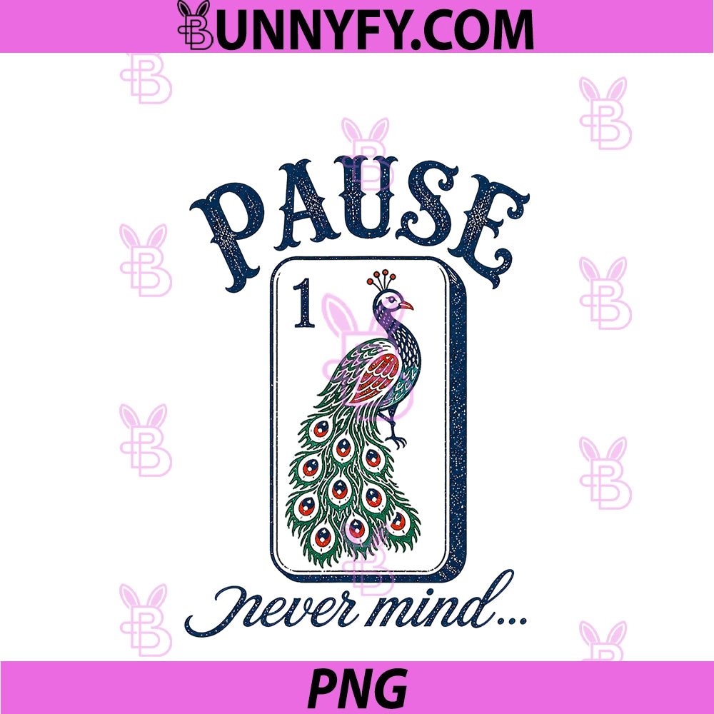 Pause Nevermind Vintage PNG, Funny Mahjong Lovers Tile Game PNG