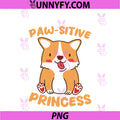 Paw-sitive Princess Cute PNG, Corgi Dog Lover PNG