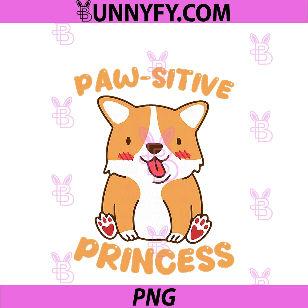 Paw-sitive Princess Cute PNG, Corgi Dog Lover PNG