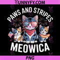 Paws and Stripes Meowica PNG, Fourth of July Cats PNG