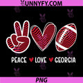 Peace Love Georgia PNG, Georgia Football PNG, Lover Game Day PNG