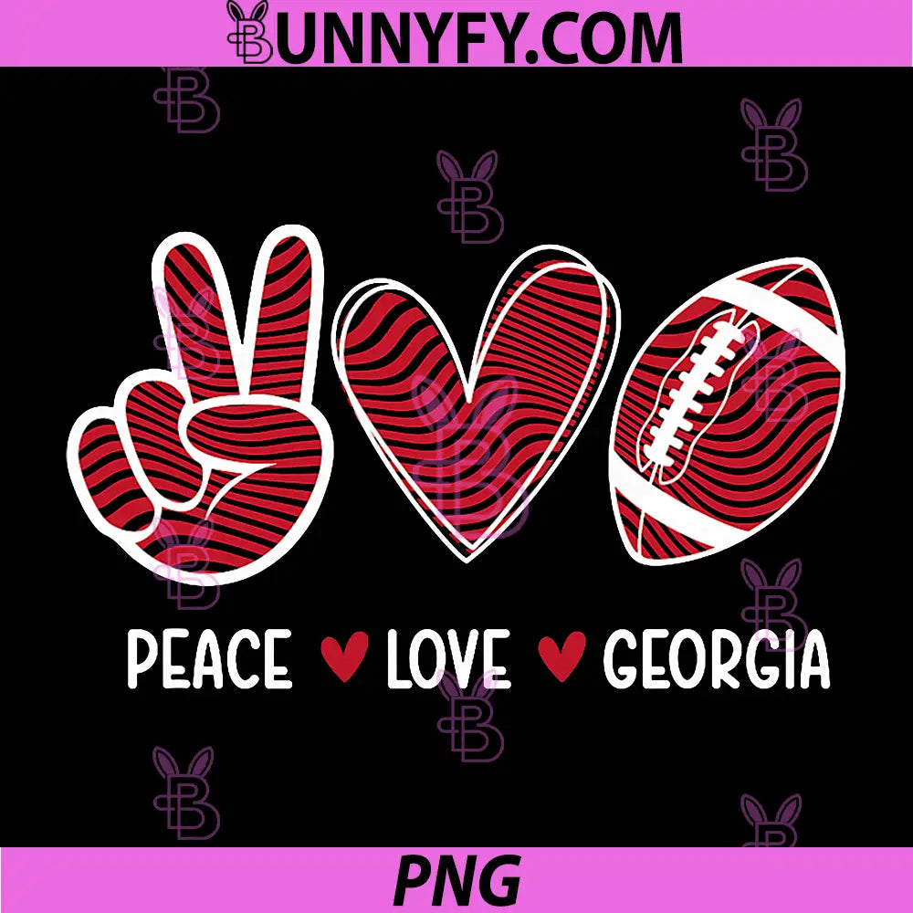 Peace Love Georgia PNG, Georgia Football PNG, Lover Game Day PNG