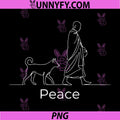 Peace Minimalist PNG, Zen Art Walk for Peace Monks with Aloka Dog PNG