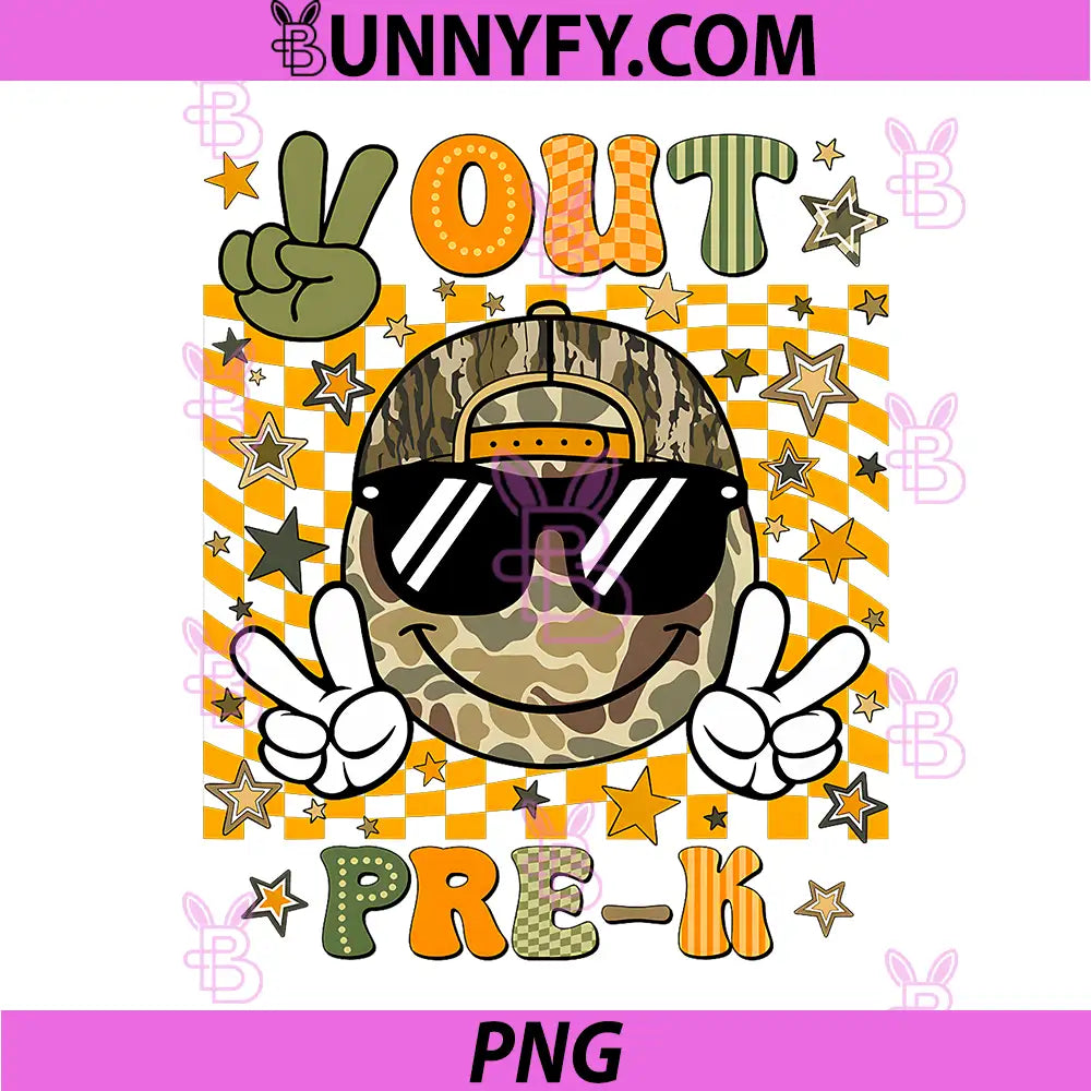 Peace Out Pre K Camo PNG, Last Day Senior Graduation PNG