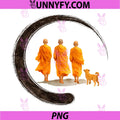 Peace Walking Monks PNG, Minimalist Zen Art PNG