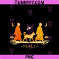 Peace Walking Monks & Dog PNG, Minimalist Zen Art PNG