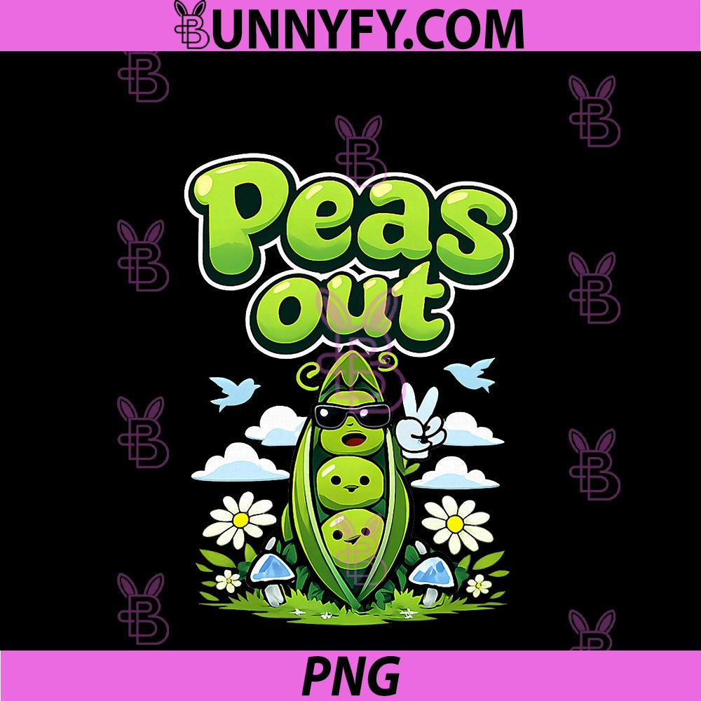 Peas Out Plant Parent PNG, Cottagecore Pea Pod Peace Sign PNG