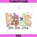 Peds Crew Halloween Cute Bear Pediatric Nurse PNG, Boo Boo Crew PNG