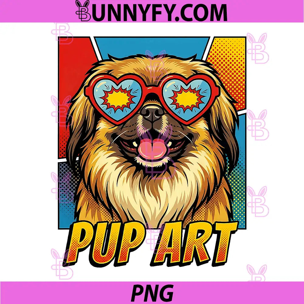 Pekingese Pop Art PNG, Retro Comic Style PNG