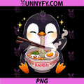 Penguin With Ramen Bowl PNG, Cute Japanese Food Penguin PNG