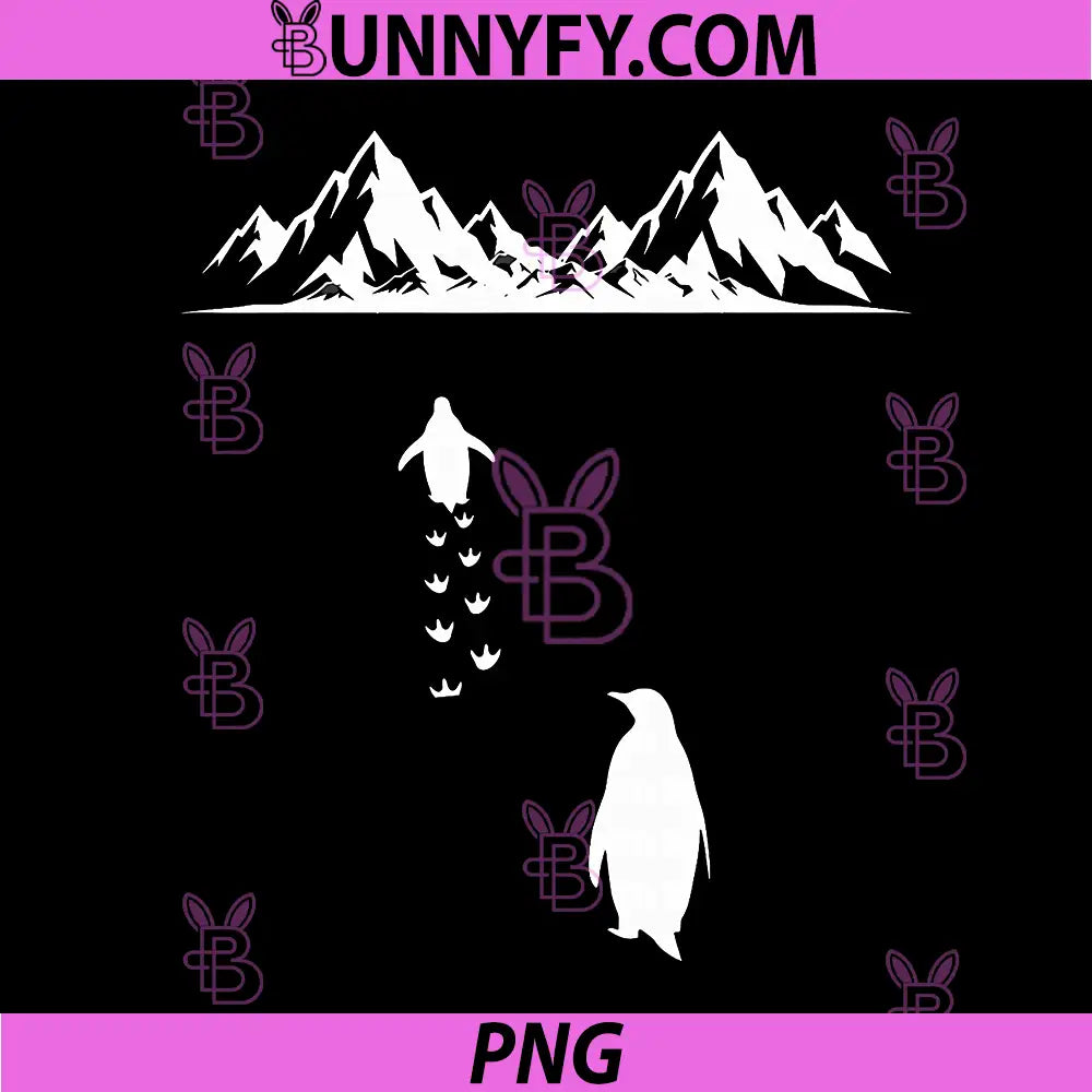 Penguin Walking Alone to Mountains PNG, Nihilist Bird Solitary PNG