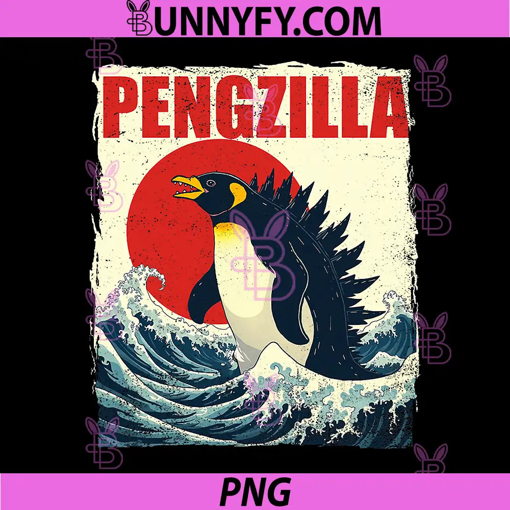 Pengzilla PNG, Penguin Lover Bird Watcher PNG