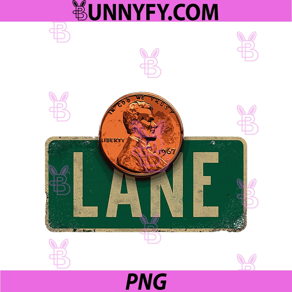 Penny Lane Vintage Street Sign PNG, 1967 Retro Music Lyric PNG