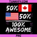 Perfection Half American and Canadian PNG, Flag USA Canada Pride PNG