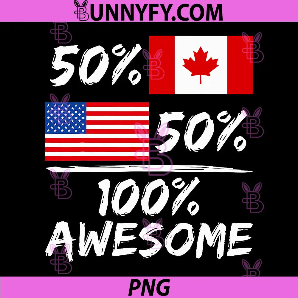 Perfection Half American and Canadian PNG, Flag USA Canada Pride PNG