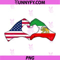 Persian American Flag PNG, USA Persia Heritage Heart PNG