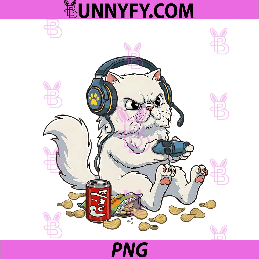 Persian Cat Gamer PNG, Gaming Video Game Lover Controller PNG