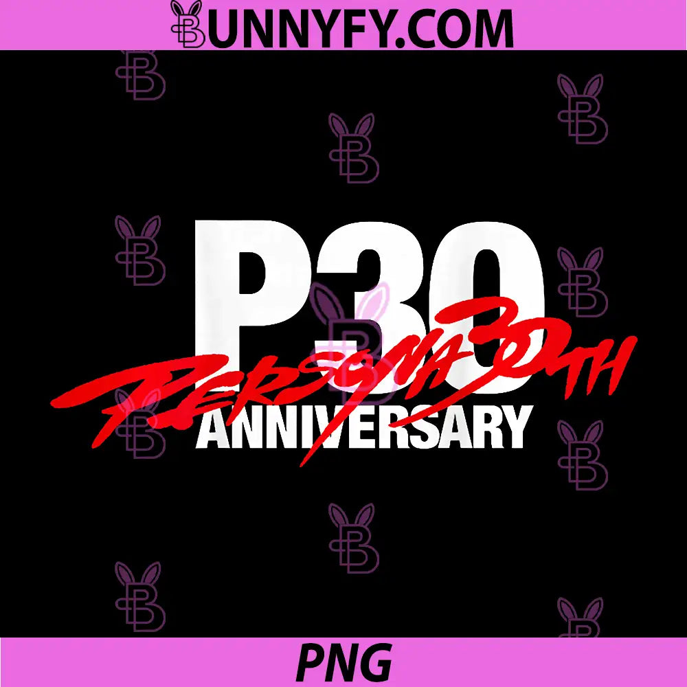 Persona 30th Anniversary PNG, Persona Game Logo Anniversary Design PNG