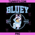 Bluey Est 2018 Logo Style PNG, Cute Cartoon Character Badge PNG