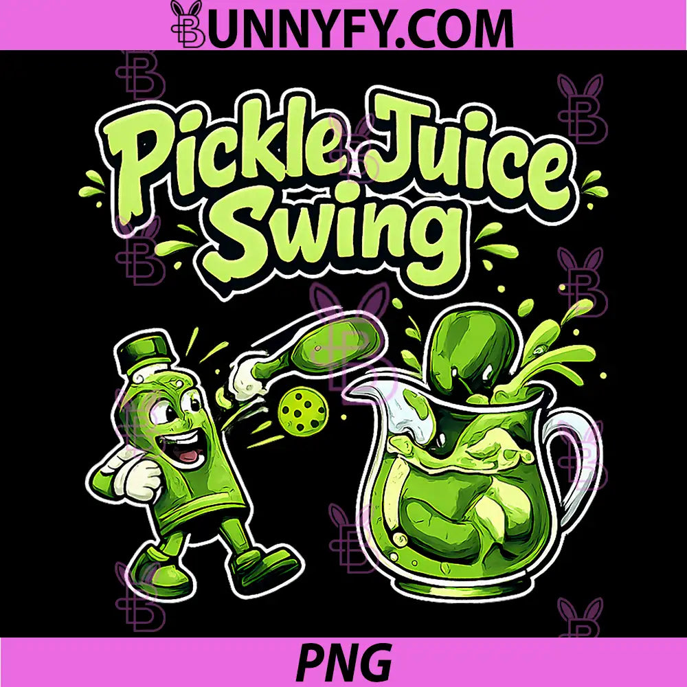 Pickle Juice Swing PNG, Retro Pickleball Graphic PNG