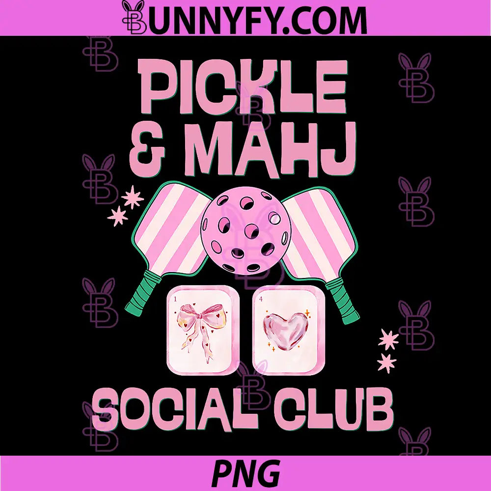 Pickle And Mahj Social Club PNG, Pickleball Mahjong Friends PNG